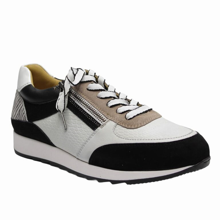 zonne bubbel vlot 240.016.0333 Sneaker zwart combi taupe H Zebra accent hiel- Helioform