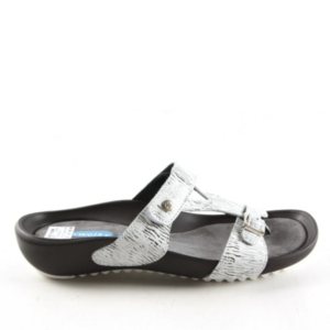 Wit zilveren teenslipper