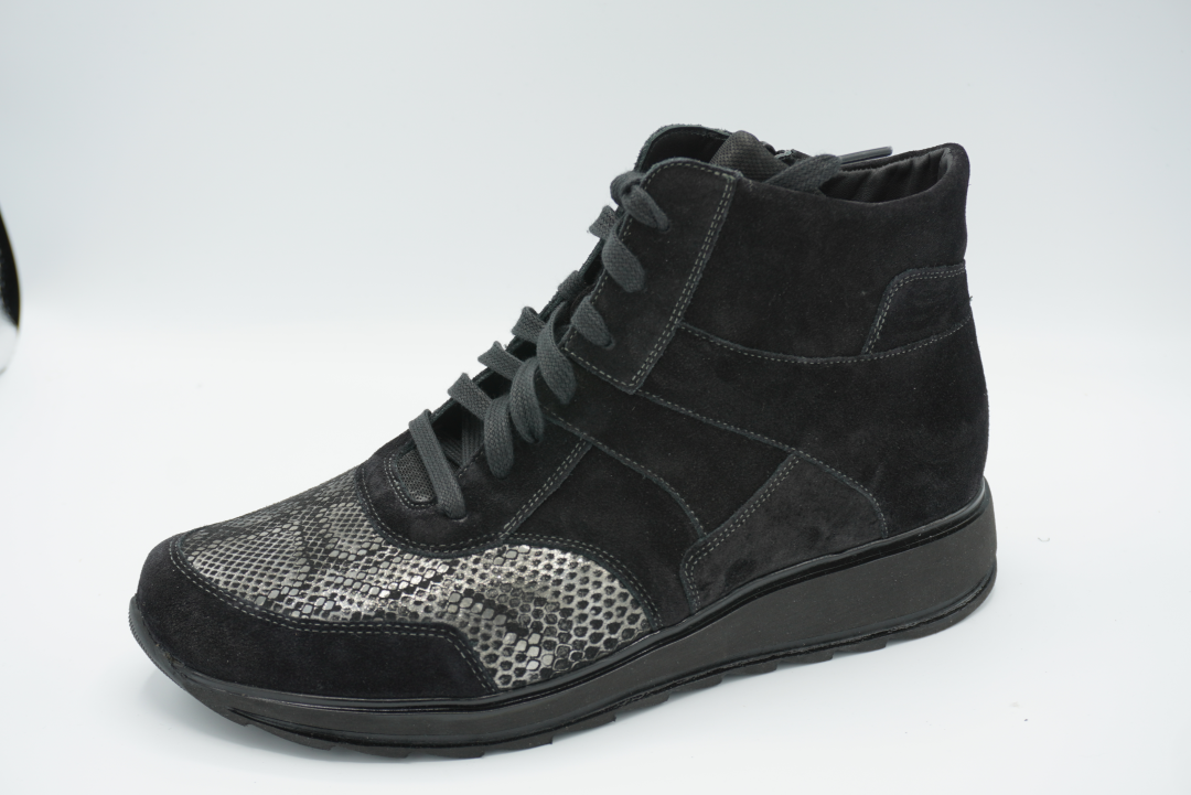 9724 Zwarte enkelhoge sneaker H Durea Dames
