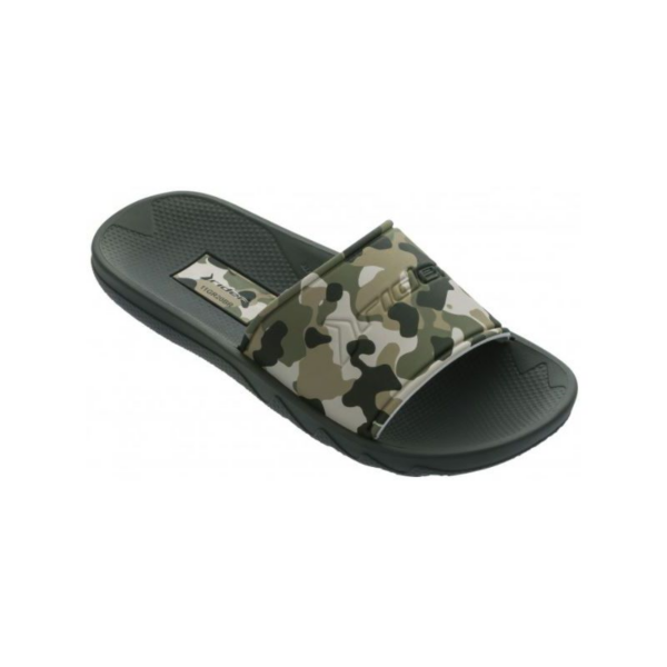 83098 rider Camouflage groen beige brede band slipper Ipanema