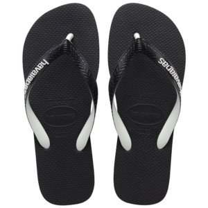 Top mix zwart preto preto witte letters Havaianas