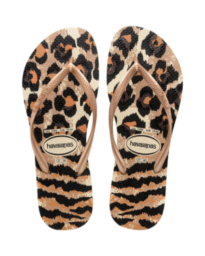 4103352 slim animal beige rose gold Havaianas