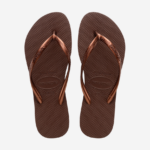 40000030 Slim dark brown metal/ brons bandje Havaianas