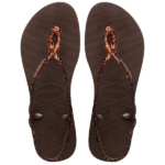 Luna prem cafe dark brown glitter sandaal 4147009 Havaianas