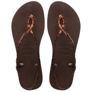 Luna prem cafe dark brown glitter sandaal 4147009 Havaianas