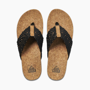 Reef Cusshion strand black natural Slipper