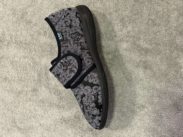 11189 Geneve zwart zilver print stretch q fit