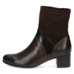 25319 Dk brown enkelllaarsje lak accent Caprice