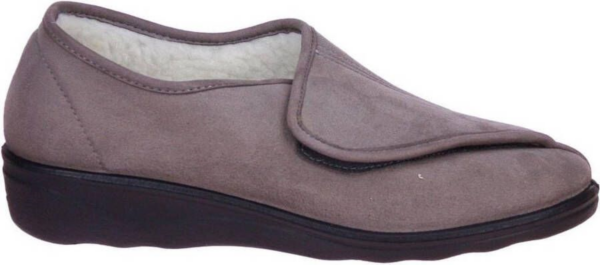 28905 Taupe klittenband pantoffel