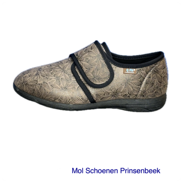 Geneve 2 taupe print pantoffel Q fit