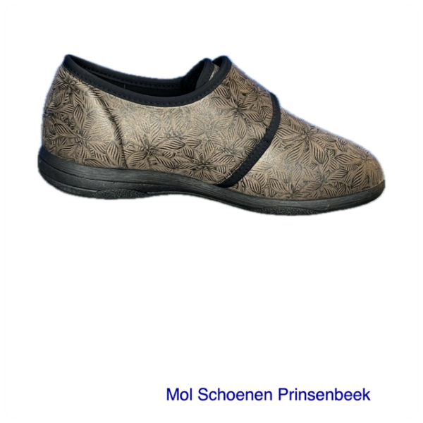 Geneve 2 taupe print pantoffel Q fit