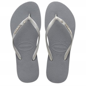 Havaianas Slim logo metallic steel gray Dames