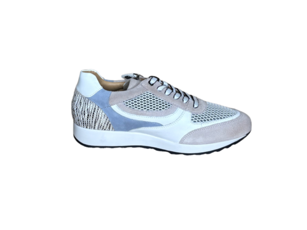 Helioform Sneaker blauw, wit, taupe zebra K