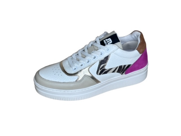 Maruti Momo wit- zebra- fucsia sneaker