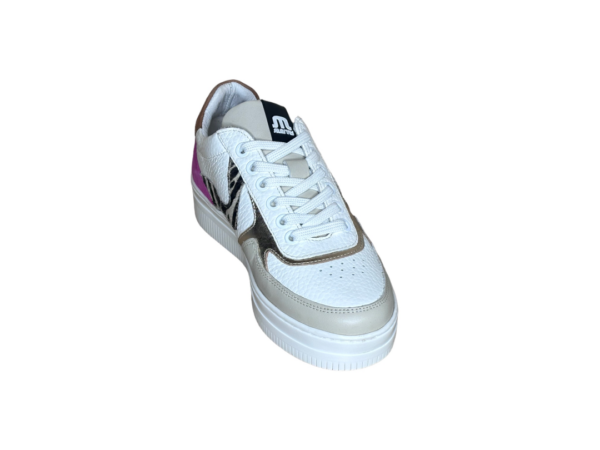 Maruti Momo wit- zebra- fucsia sneaker