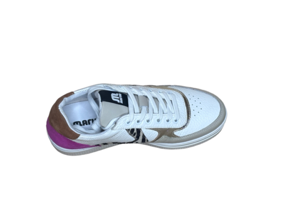 Maruti Momo wit- zebra- fucsia sneaker