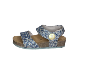 Q Fit Mila combi beige/ blauw sandaal