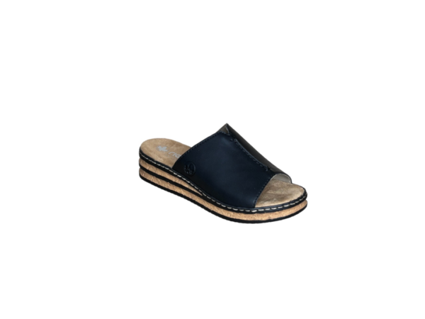 Rieker Zwarte slipper sleehak brede band