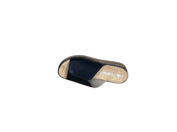 Rieker Zwarte slipper sleehak brede band