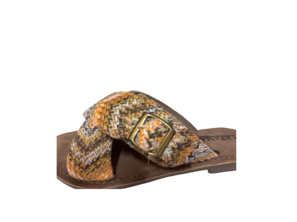 Lazamani Slipper beige raffia slide