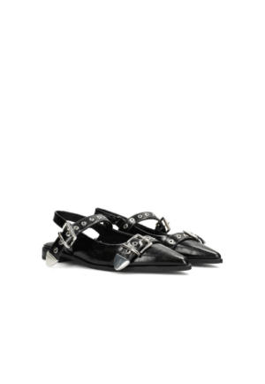 Posh Zwart slingback studs