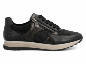 Rieker Sneaker zwart brons accent