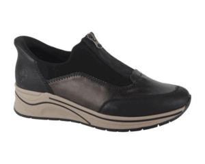 Rieker Sneaker inschieter zwart brons Dames