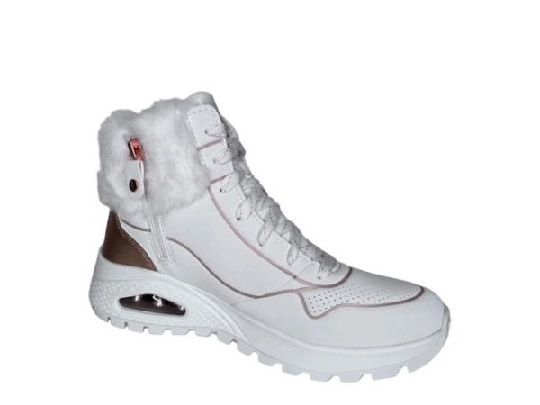 Skechers Uno rugged fall shimmer white rose gold