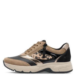Tamaris Sneaker zwart taupe panter