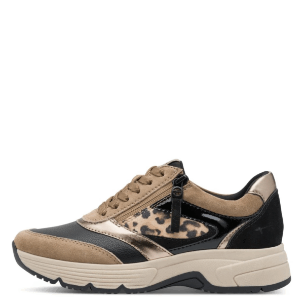 Tamaris Sneaker zwart taupe panter