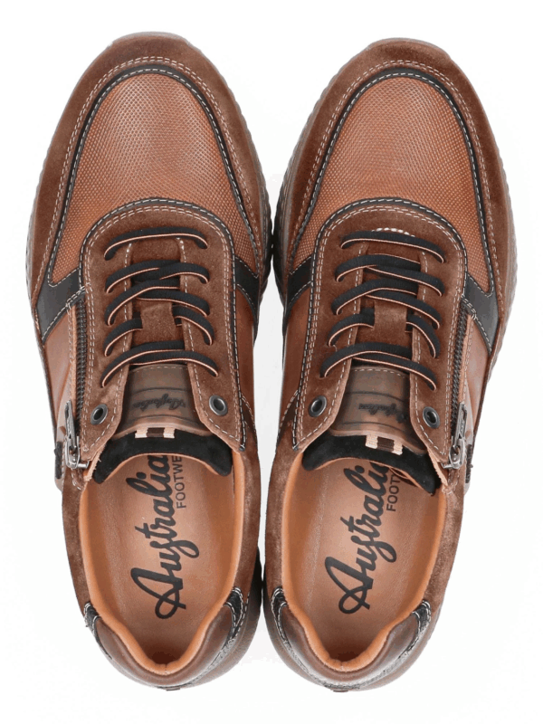 Australian Maurizio cognac zwart veterschoen