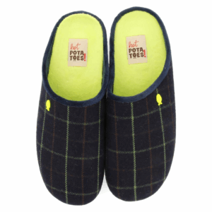 Hot Potatoes Vidovec pantoffel blauw geruit