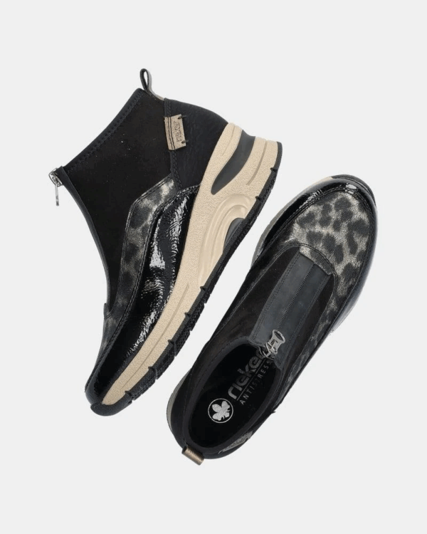 Rieker Sneaker enkelhoog zwart brons