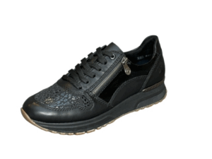 7401 Zwarte sneaker lak print Rieker