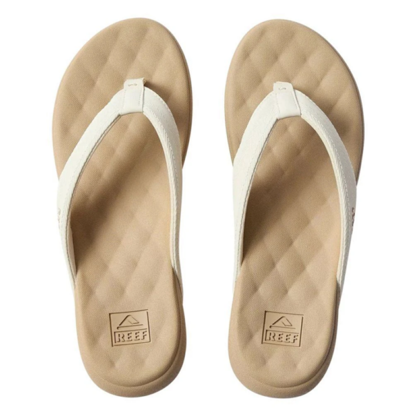 Reef Cushion melody sand, off white band