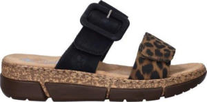 Rieker Slipper bruin zwart panter
