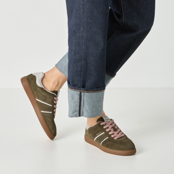 Tamaris Olijf sneaker met striping