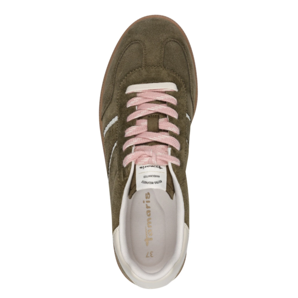 Tamaris Olijf sneaker met striping