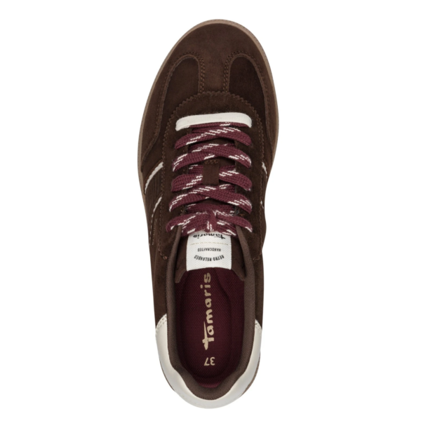Tamaris Mocca sneaker met striping