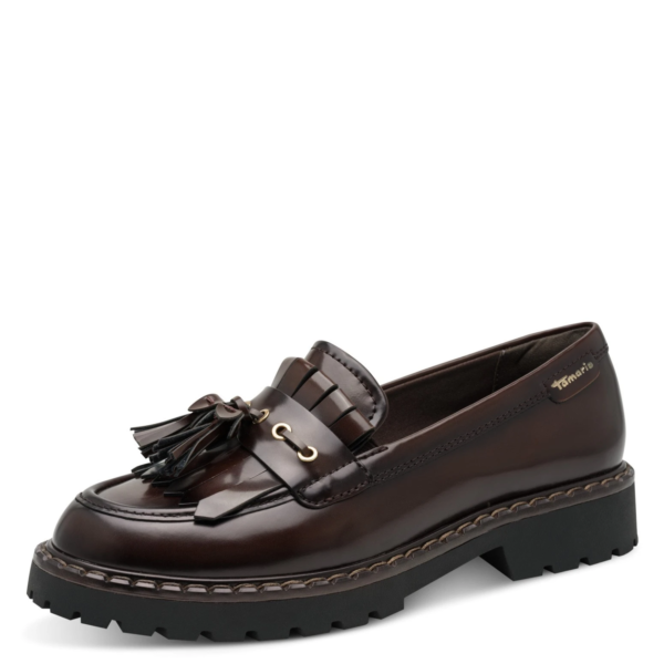 Tamaris Moccassin bruin met flosjes